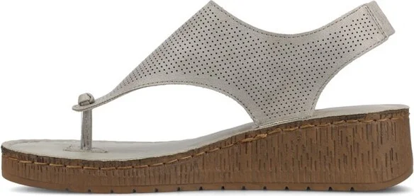 Journee Collection Women's Mckell Wedge Heel Buckle Sandals Blue - Image 3