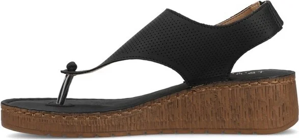 Journee Collection Women's Mckell Wedge Heel Buckle Sandals Blue - Image 4