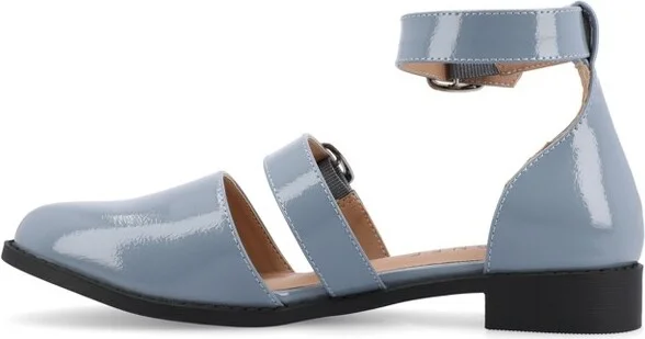 Journee Collection Women's Medium and Wide Width Constance Buckle Round Toe Mary Jane Flats, Blush - Image 3