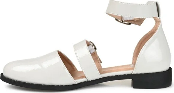 Journee Collection Women's Medium and Wide Width Constance Buckle Round Toe Mary Jane Flats, Blush - Image 6