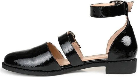 Journee Collection Women's Medium and Wide Width Constance Buckle Round Toe Mary Jane Flats, Blush - Image 11