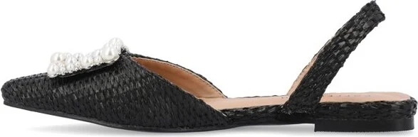 Journee Collection Women's Medium and Wide Width Hannae Sling Back Pointed Toe Flats, Beige - Image 5