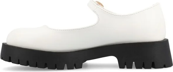Journee Collection Women's Medium and Wide Width Kamie Mary Jane Round Toe Buckle Flats, Tan - Image 5