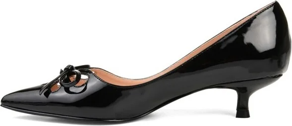 Journee Collection Women's Medium and Wide Width Lutana Pointed Toe Kitten Heel Pumps, Grey 7W - Image 4