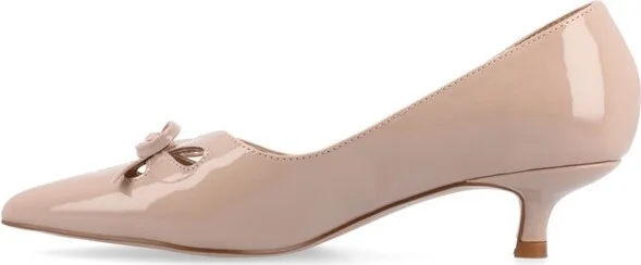 Journee Collection Women's Medium and Wide Width Lutana Pointed Toe Kitten Heel Pumps, Grey 7W - Image 8