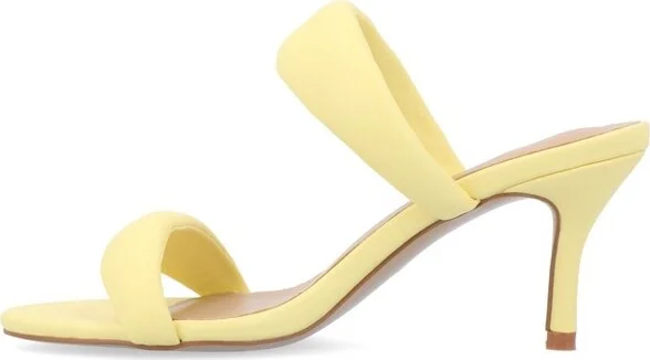 Journee Collection Women's Mellody Light Puff Strap Slip On Open Toe Pumps White - Image 5