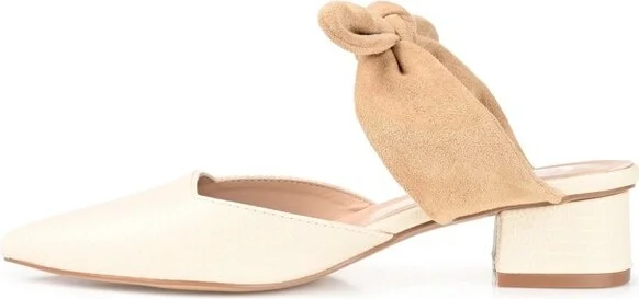 Journee Collection Women's Melora Slip On Pointed Toe Mules Flats Off White - Image 3