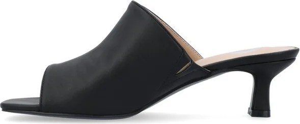Journee Collection Women's Mercerr Slip On Open Toe Kitten Heel Pump Tan - Image 4