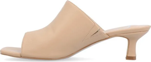 Journee Collection Women's Mercerr Slip On Open Toe Kitten Heel Pump Tan - Image 5