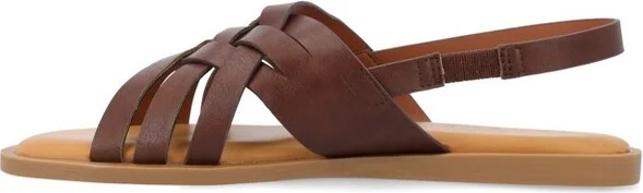 Journee Collection Women's Merrin Sling Back Flat Sandal Brown - Image 2
