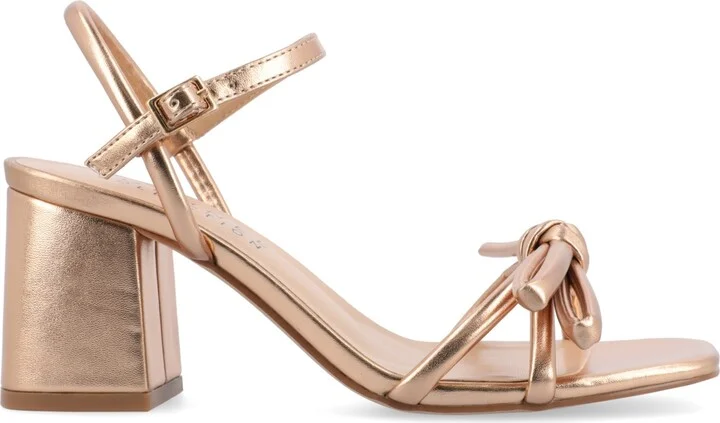 Journee Collection Women's Meryl Bow Block Heel Dress Sandals - Image 2