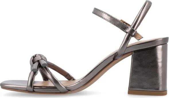 Journee Collection Women's Meryl Light Puff Strap Sandals, Champagne - Image 2
