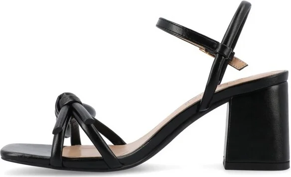 Journee Collection Women's Meryl Light Puff Strap Sandals, Champagne - Image 4