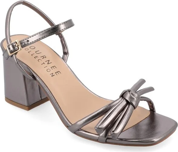 Journee Collection Women's Meryl Light Puff Strap Sandals, Champagne