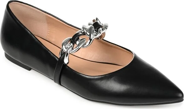 Journee Collection Women's Metinaa Ballet Pointed Toe Slip On Flats Black