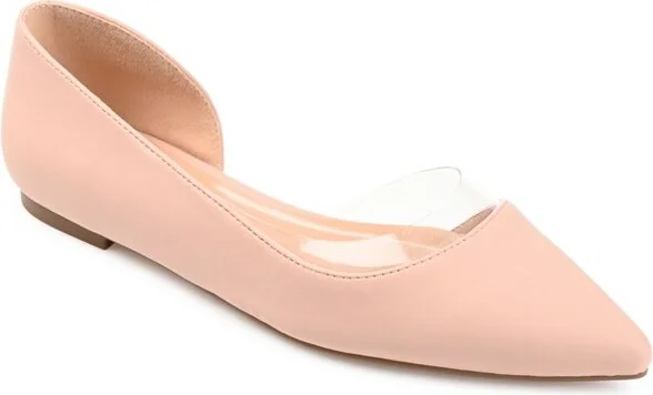 Journee Collection Women's Mikki Ballet Pointed Toe Slip On Flats Blush