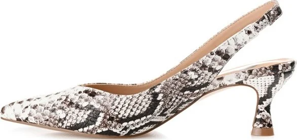 Journee Collection Women's Mikoa Kitten Heel Sling Back Pointed Toe Pumps Ivory - Image 4