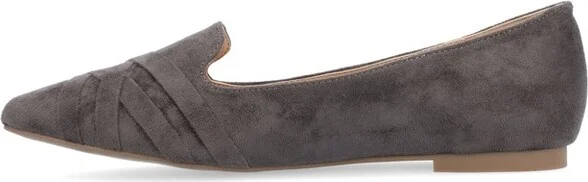 Journee Collection Women's Mindee Slip On Pointed Toe Loafer Flats Grey 9WD - Image 8