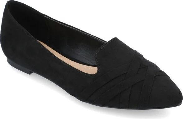 Journee Collection Women's Mindee Slip On Pointed Toe Loafer Flats Grey 9WD