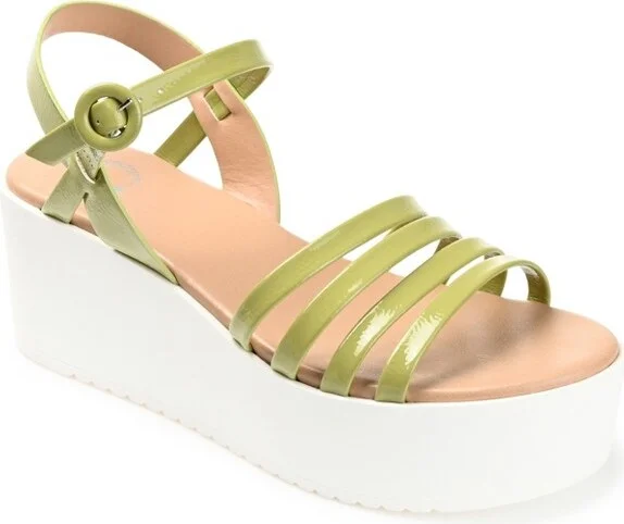 Journee Collection Women's Miragge Ankle Strap Platform Sandals Olive