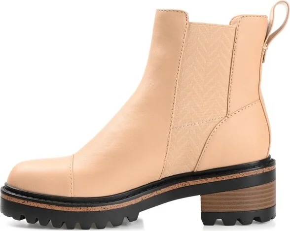 Journee Collection Women's Mirette Pull On Stacked Heel Booties Grey - Image 4