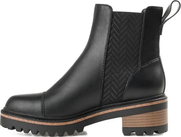 Journee Collection Women's Mirette Pull On Stacked Heel Booties Grey - Image 8