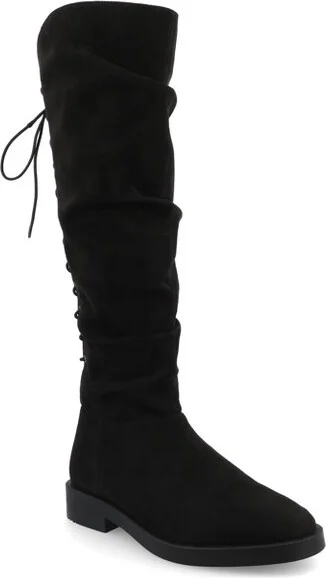 Journee Collection Women's Mirinda Stretch Knee High Boot, Black