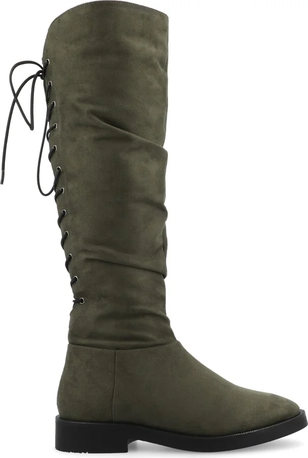 Journee Collection Women's Mirinda Wide Calf Rouched Stretch Knee High Boots - Image 2