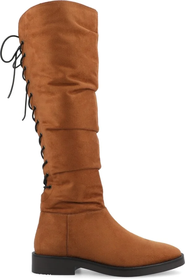 Journee Collection Women's Mirinda Wide Calf Rouched Stretch Knee High Boots - Image 7