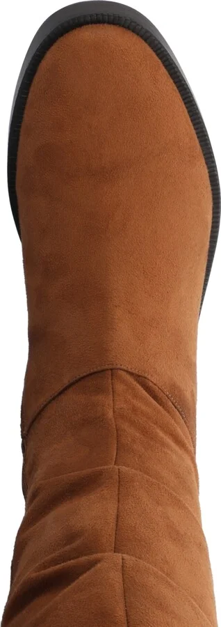 Journee Collection Women's Mirinda Wide Calf Rouched Stretch Knee High Boots - Image 9