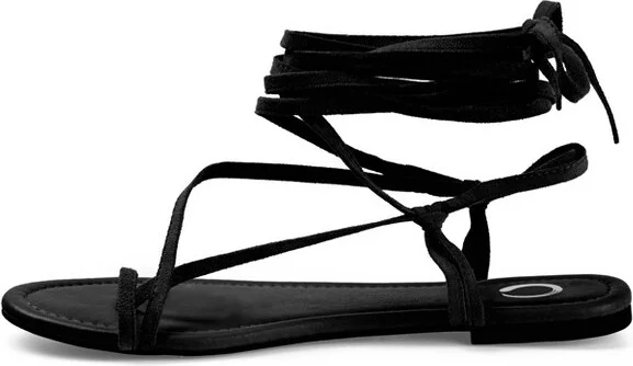 Journee Collection Womens Mischa Ankle Wrap Low Block Heel Sandals Black 6.5 - Image 2