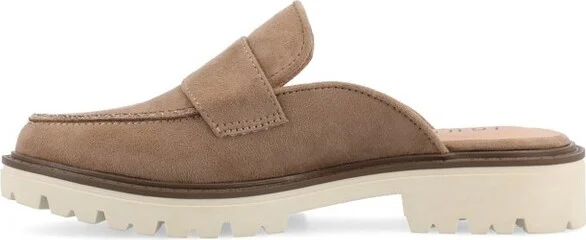 Journee Collection Women's Miycah Slip On Mule Treaded Outsole Flats, Grey - Image 4