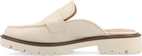 Journee Collection Women's Miycah Slip On Mule Treaded Outsole Flats, Grey - Image 5