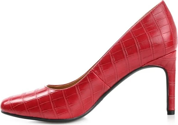 Journee Collection Women's Monalee Square Toe Mid Heel Pumps Brown - Image 4