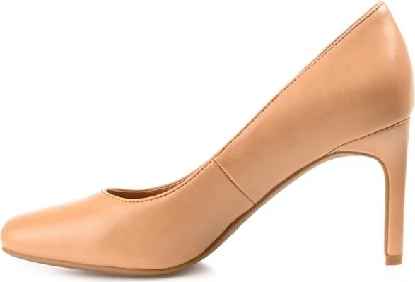 Journee Collection Women's Monalee Square Toe Mid Heel Pumps Brown - Image 5