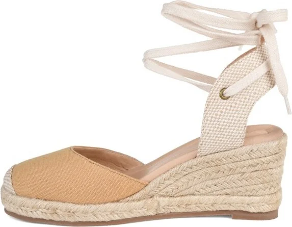 Journee Collection Women's Monte Wedge Heel Espadrille Sandals Tan 9W - Image 2