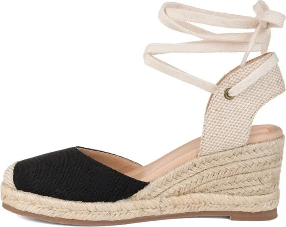 Journee Collection Women's Monte Wedge Heel Espadrille Sandals Tan 9W - Image 3