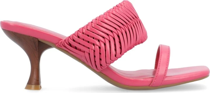 Journee Collection Women's Monyka Woven Double Band Dress Sandals - Image 7