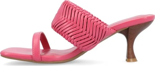 Journee Collection Women's Monyka Woven Slip On Pump Pink - Image 2