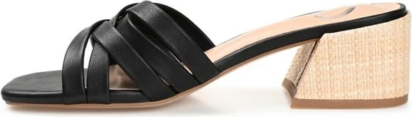 Journee Collection Womens Moree Open Square Toe Block Heel Sandals Black 9 - Image 2