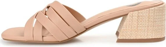 Journee Collection Womens Moree Open Square Toe Block Heel Sandals Tan 11 - Image 2