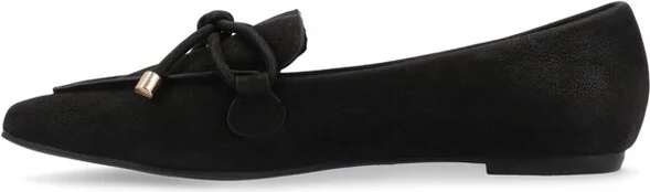 Journee Collection Women's Muriel Slip On Pointed Toe Loafer Flats Black - Image 2