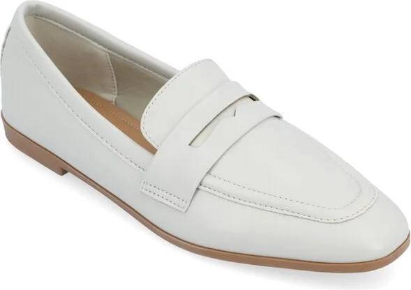 Journee Collection Women's Myeesha Loafer Slip On Square Toe Flats Grey