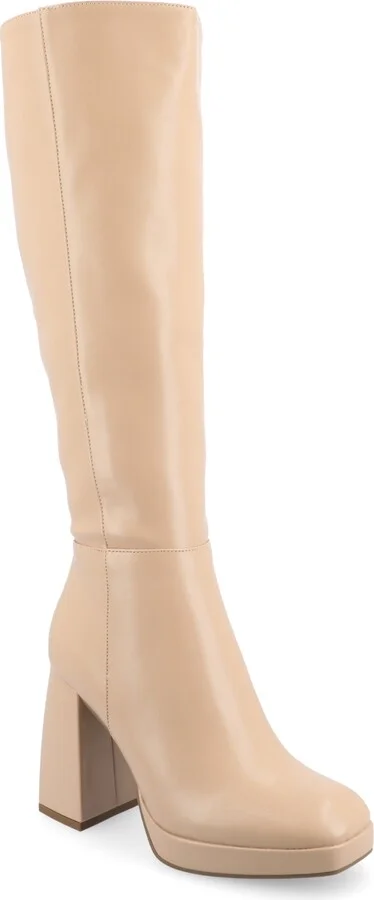 Journee Collection Women's Mylah Platform Block Heel Knee High Boots