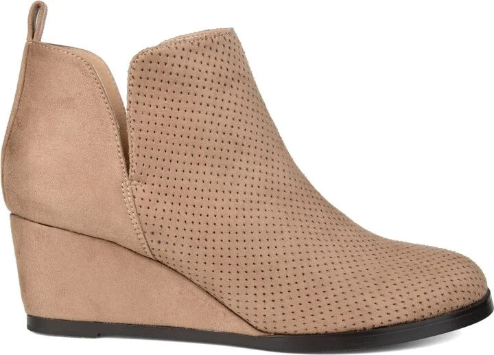 Journee Collection Women's Mylee Perforated Wedge Ankle Booties - Image 2