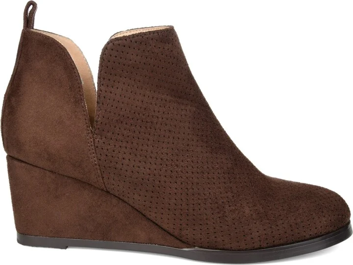 Journee Collection Women's Mylee Perforated Wedge Ankle Booties - Image 7