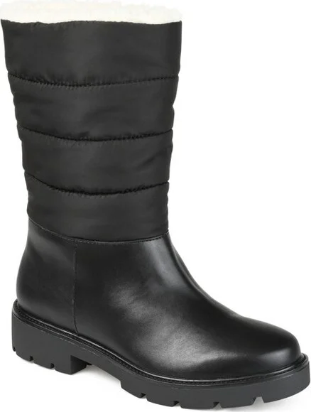 Journee Collection Womens Nadine Tru Comfort Foam Block Heel Winter Boots, Black