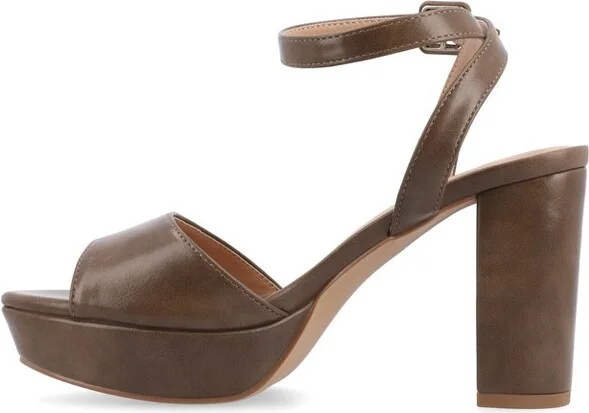 Journee Collection Women's Nairri Open Toe High Block Heel Pumps Black - Image 4