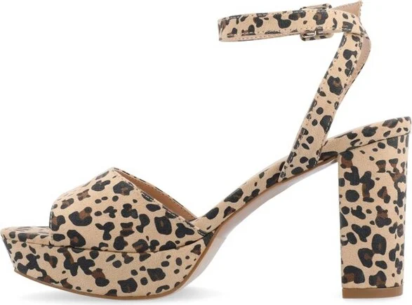 Journee Collection Women's Nairri Open Toe High Block Heel Pumps Black - Image 7