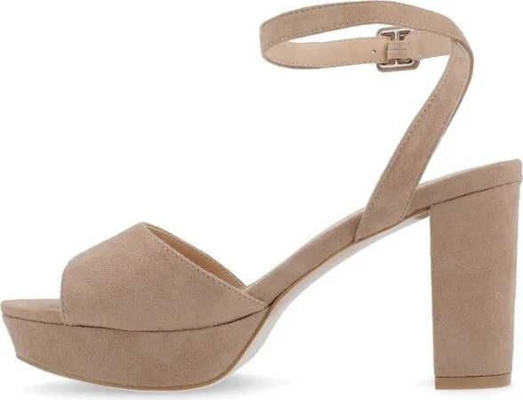 Journee Collection Women's Nairri Open Toe High Block Heel Pumps Black - Image 11
